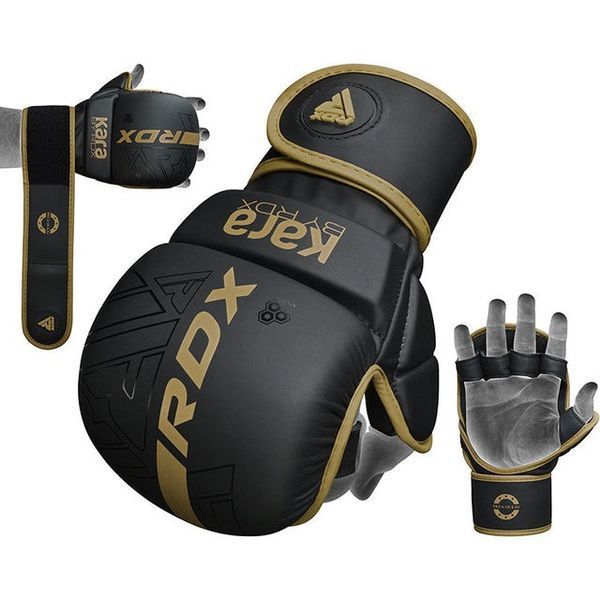 Рукавиці для ММА (Греплінгові рукавички) RDX F6 KARA Matte Golden Plus L/XL GSR-F6MGL-L/XL+ фото