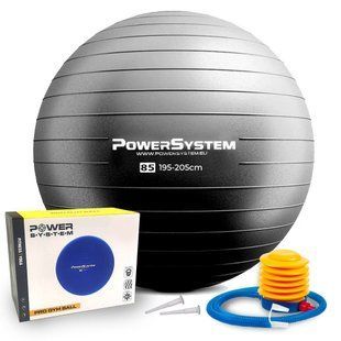М'яч для фітнесу (фітбол) Power System PS-4018 &Oslash;85 cm PRO Gymball Black 4018BK-0 фото