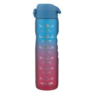 Пляшка для води&nbsp;ION8&nbsp;1000 мл. BPA Free, Times To Drink, (ЕКО пляшка) BPA Free, Blue & Pink I8RF1000PBPMOT фото