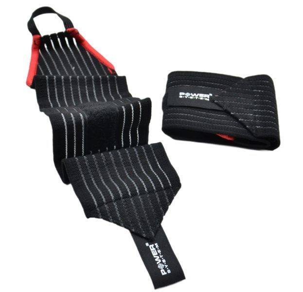 Кистьові бинти Power System PS-6000 Elastic Wrist Support Black/Red (пара) PS-6000_Black фото