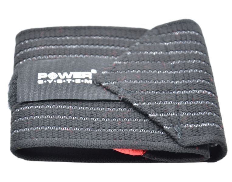 Кистьові бинти Power System PS-6000 Elastic Wrist Support Black/Red (пара) PS-6000_Black фото