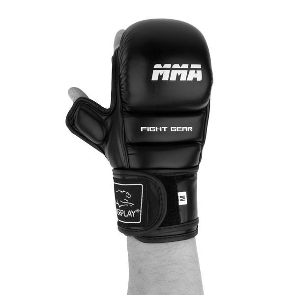 Рукавиці для MMA PowerPlay 3026 Чорні L PP_3026_L_Black фото