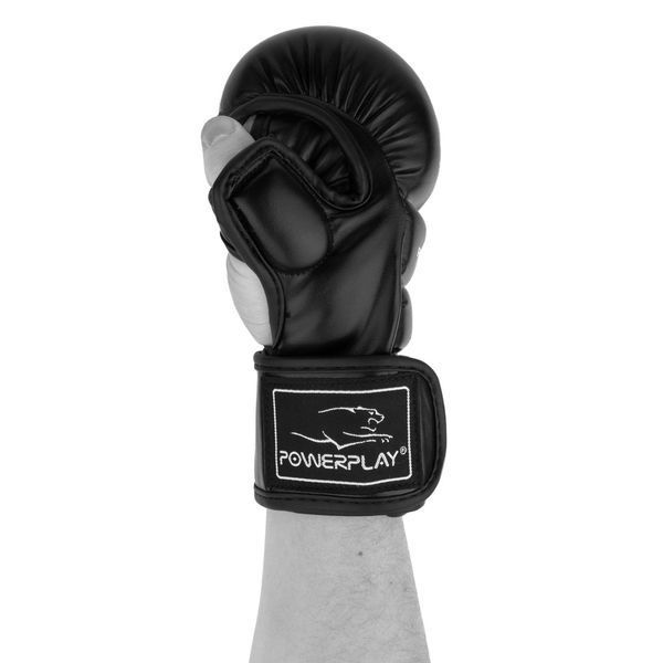 Рукавиці для MMA PowerPlay 3026 Чорні L PP_3026_L_Black фото