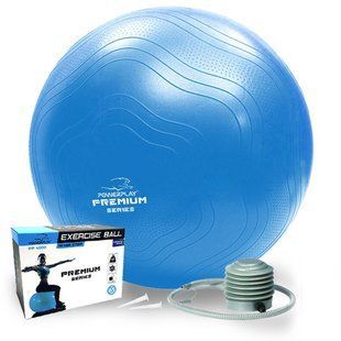 М'яч для фітнесу (фітбол) укріплений PowerPlay 4000 &Oslash;65 cm Premium Gymball Anti-Burst Синій + помпа PP_4000_65cm_Blue фото