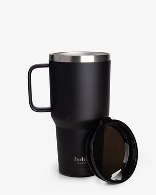 Термостакан (ізольована чашка) Bohtal з ручкою з нержавіючої сталі Tumbler Black 900 ml 11281601 фото
