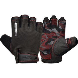 Рукавички для фітнесу RDX T2 Half Red M WGA-T2HR-M фото