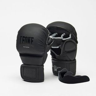 Рукавиці греплінгові для ММА Leone BLACK Edition S (капа в комплекті) GP121_Black_S фото