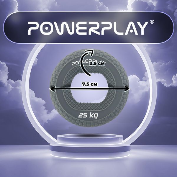 Еспандер кистьовий силіконовий PowerPlay PP-4333 Hand Grip Large 25 кг. Сірий PP_4333_Grey_25kg фото