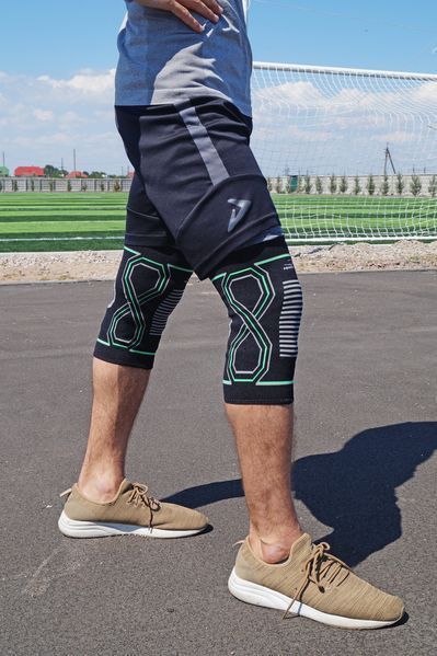 Наколінники PowerPlay 4099 Knee Support Чорно/Зелені L/XL (пара) PP_4099_L/XL_Bl/Green фото