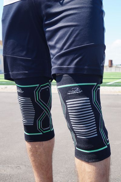 Наколінники PowerPlay 4099 Knee Support Чорно/Зелені L/XL (пара) PP_4099_L/XL_Bl/Green фото