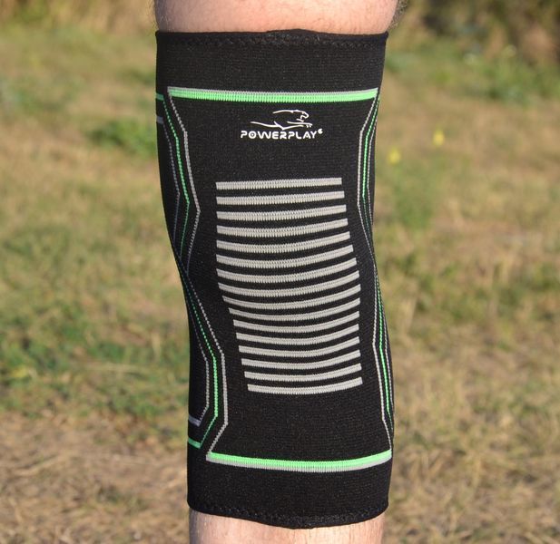 Наколінники PowerPlay 4099 Knee Support Чорно/Зелені L/XL (пара) PP_4099_L/XL_Bl/Green фото