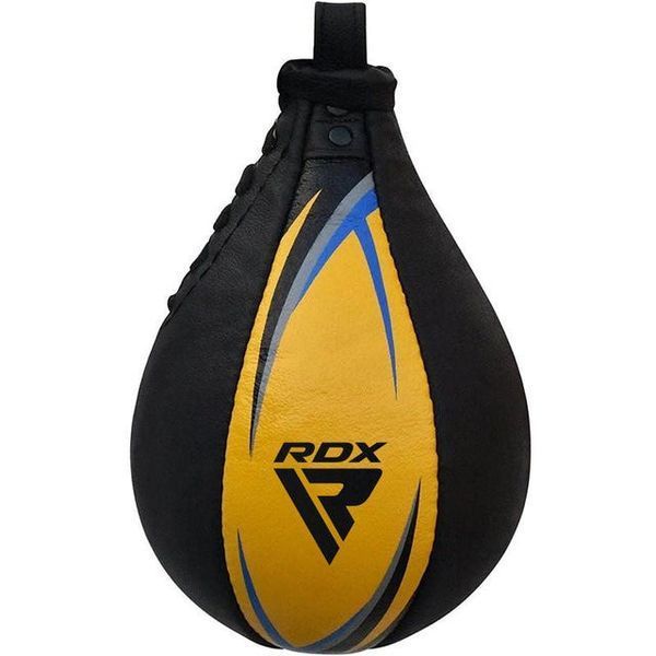 Пневмогруша боксерська RDX 2Y Boxing Speed Ball Leather Multi Yellow/Blue 2SBL-S2YU фото