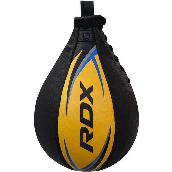 Пневмогруша боксерська RDX 2Y Boxing Speed Ball Leather Multi Yellow/Blue 2SBL-S2YU фото