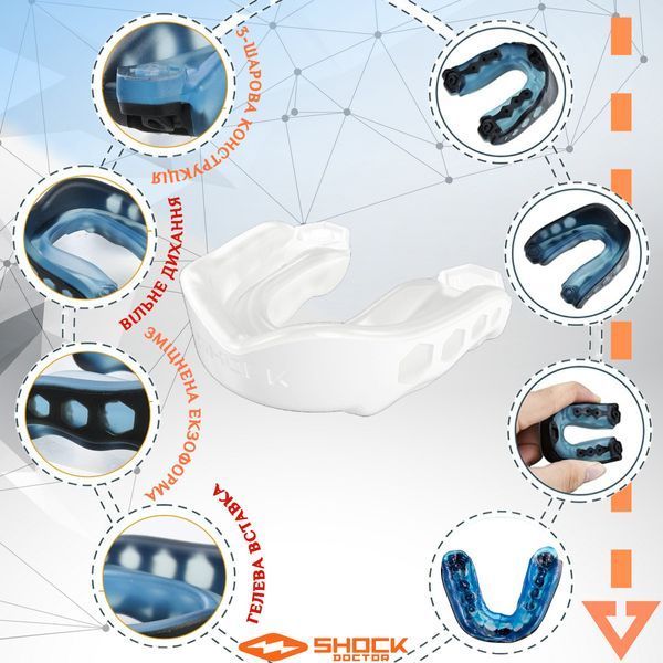 Капа Shock Doctor Gel Max доросла (вік 11+) White (art. 61950-TC-AD) 61950-TC-AD фото