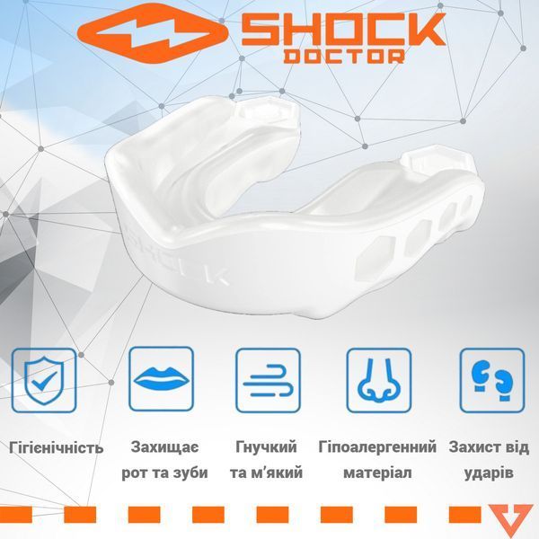 Капа Shock Doctor Gel Max доросла (вік 11+) White (art. 61950-TC-AD) 61950-TC-AD фото