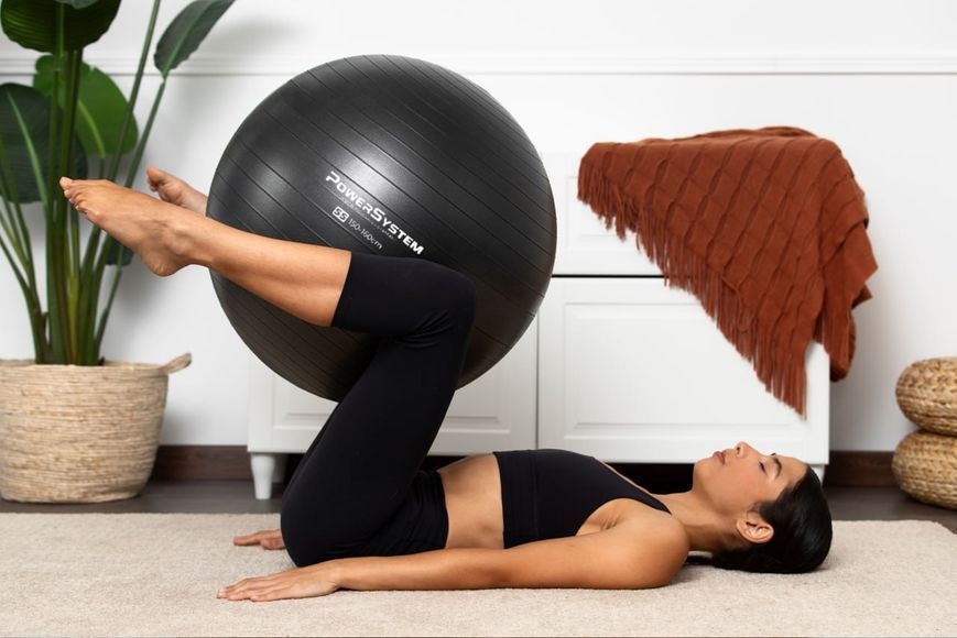 М'яч для фітнесу (фітбол) Power System PS-4013 &Oslash;75 cm PRO Gymball Black 4013BK-0 фото
