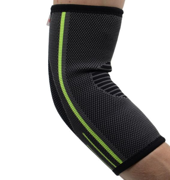 Компресійний налокітник MadMax MFA-283 3D Compressive elbow support Dark grey/Neon green (1шт.) L MFA-283_L фото