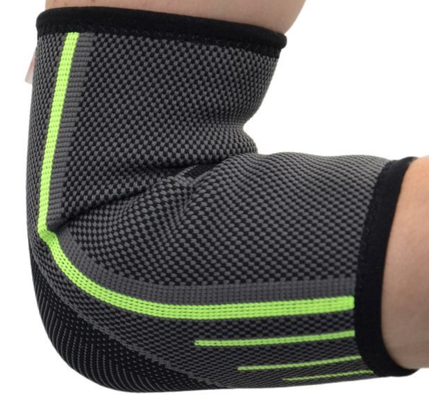 Компресійний налокітник MadMax MFA-283 3D Compressive elbow support Dark grey/Neon green (1шт.) L MFA-283_L фото